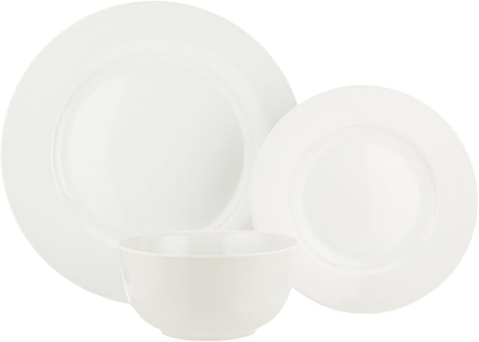 Amazon Basics Porcelain Dinnerware Set, Microwave and Dishwasher Safe, Service - Image 5