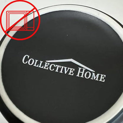 COLLECTIVE HOME Black Ceramic Coffee Mug, 15 oz Golden Monogram Tea Cup | - Image 4