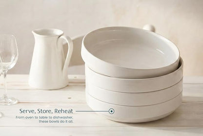 KooK Pasta Bowl, Bowl Plate, Low Bowl, Plate Bowls, Ceramic Large Shallow Bowls - Image 5