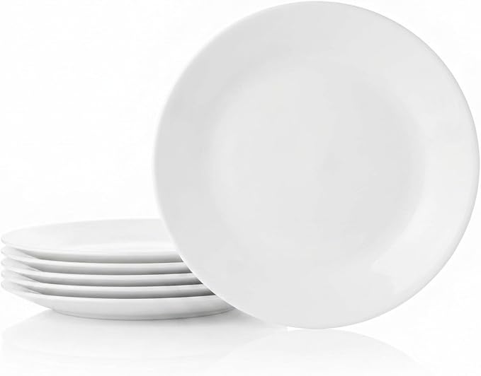 Corelle Vitrelle 6-Piece Salad Appetizer Plate Set Triple Layer Glass and Chip by Corelle