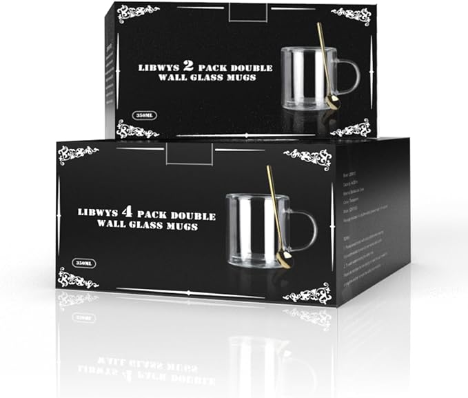 LIBWYS 12oz Double Wall Coffee Mugs - Image 7
