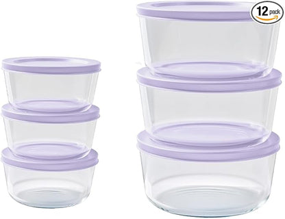 12-Piece Glass Food Storage Containers Set | 2-Cup & 4-Cup, Leakproof | by DuraLiving