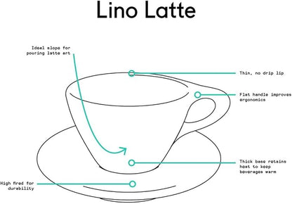 notNeutral Lino Porcelain Cup & Saucer Large Latte 12 oz - Image 4