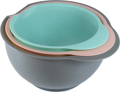 Set of 3 Mixing Bowls with Pour Spout-Nesting Design Saves Space - Image 8