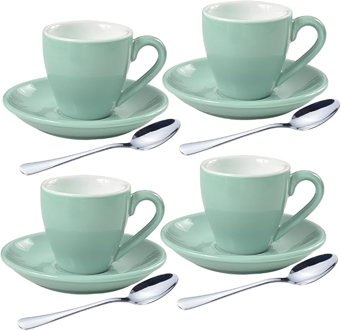 homEdge Porcelain Espresso Shot Cup Set - 80 ml / 2.67 oz by homEdge