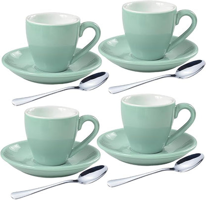 homEdge Porcelain Espresso Shot Cup Set - 80 ml / 2.67 oz by homEdge