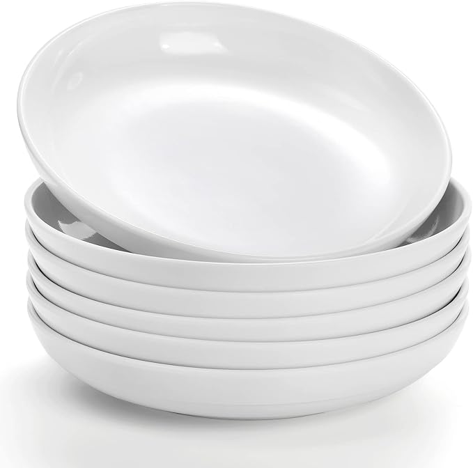 Fasmov Melamine Pasta Bowls, 6 Pack 8 inches 20 Oz Large Salad Serving Bowls by Fasmov
