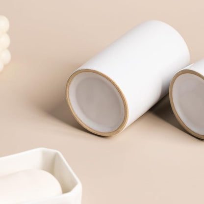Gaolinci 2 Pcs Simple Solid Color Ceramic Mouthwash Cups, Bathroom Brushing Cup - Image 8