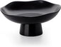 Nucookery Ceramic Fruit Bowl for Kitchen Counter, Modern Fruit and Bread Basket Stand, 10 inch Large Decorative Bowl for Home Kitchen Decor, Fruit & Vegetables Holder Storage, Matte Black