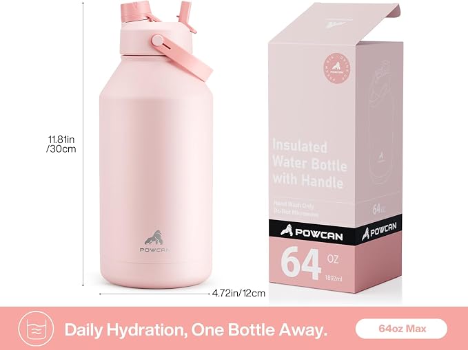 POWCAN 64 oz Insulated Water Bottle - Image 5