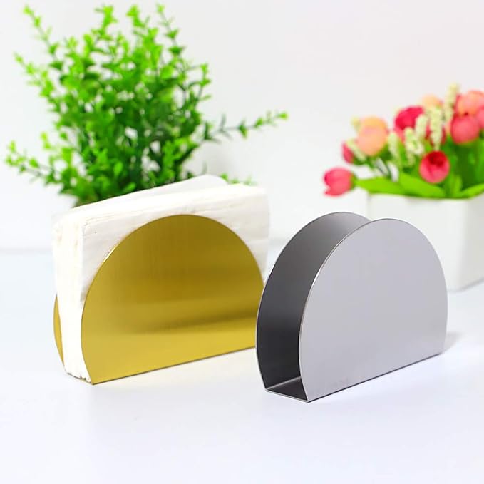 Semicircle Stainless Steel Napkin Holder Tissue Dispenser Napkin Case - Image 2