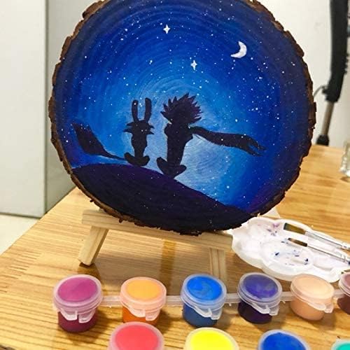 Unfinished Natural with Tree Bark Wood Slices 9 Pcs 5.1-5.5inch Disc Coasters - Image 4