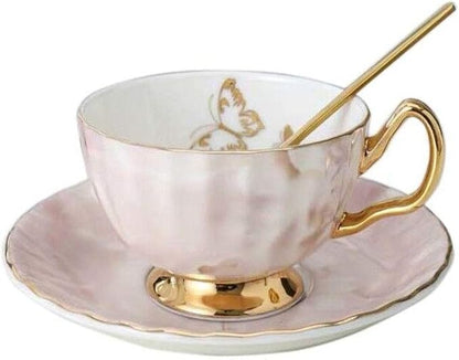 Bone China Cup and Saucer Set- Butterfly and Elegance by YBK+Tech
