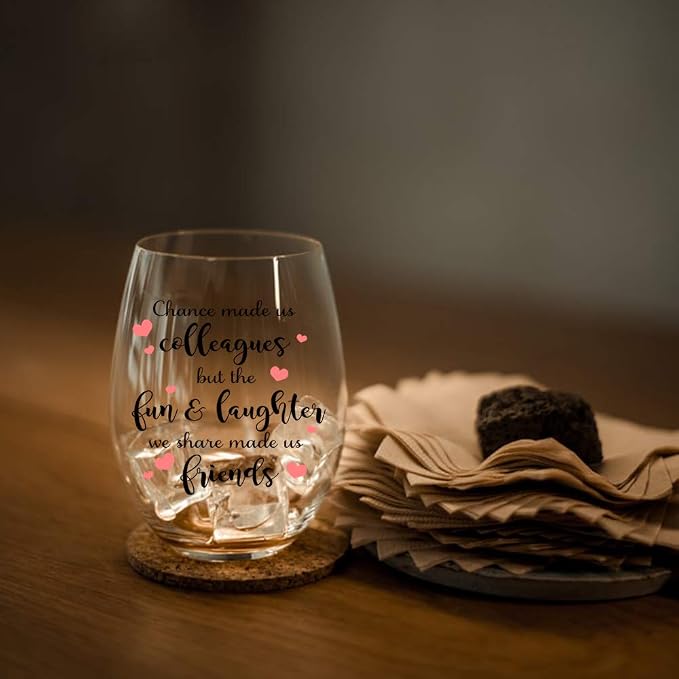 Perfectinsoy Chance Made Us Colleagues Wine Glass - Image 5