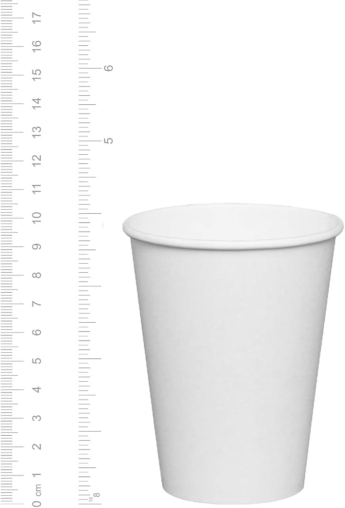 GUSTO 12 oz Disposable White Paper Cups Hot Coffee Cups | Eco-Friendly Material - Image 2