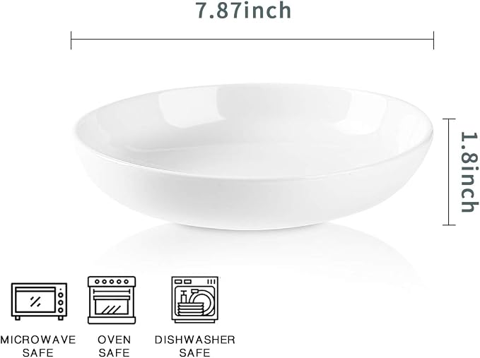 Selamica Ceramic 7.8 inch pasta bowls, 26 Ounce large porcelain salad soup bowls - Image 2