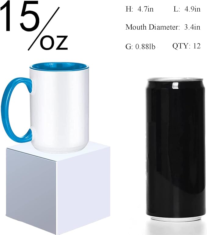 ABBSH Sublimation Mugs, 6 Assorted Colors 12Pack - Image 2