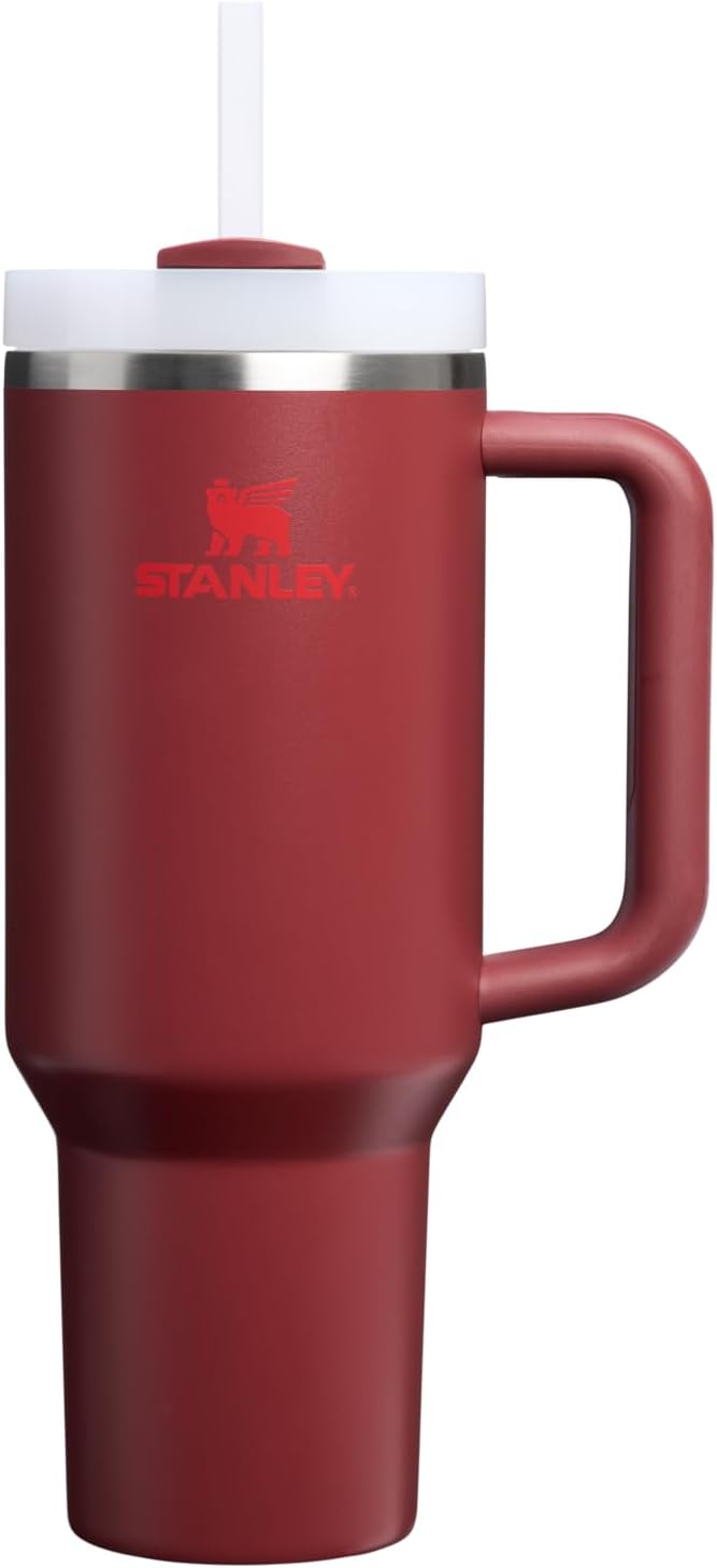 STANLEY Quencher H2.0 Flow State Tumbler, 40 oz, Cranberry | Handle and Straw | by Unknown