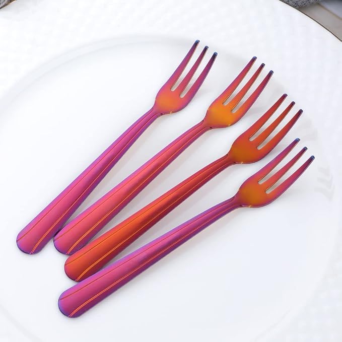 Oyster Fork Set of 12, 5.4 Inch Stainless Steel Cocktail Forks, 3 Tines Mini - Image 3
