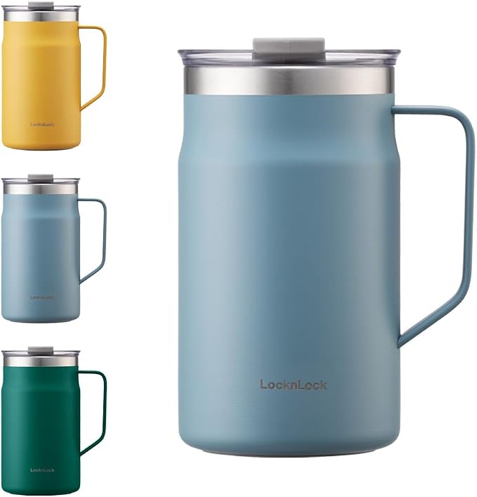 LocknLock Metro Mug, Premium 18/8 Stainless Steel Metal, Double Wall Insulated by LocknLock
