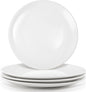 Porcelain Dessert Plates Set of 4, 10 Inch White Dinner Plates, Round Appetizer Plates, Ceramic Salad Plate for Everyday Kitchen Use, Microwave & Dishwasher Safe