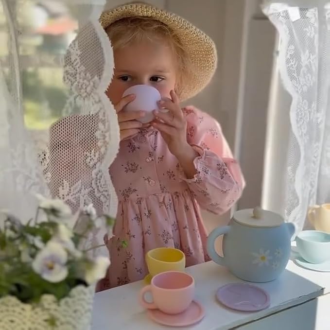 Mitico Silicone Tea Set for Toddlers 12M+, Montessori Pretend Play Tea Party - Image 8