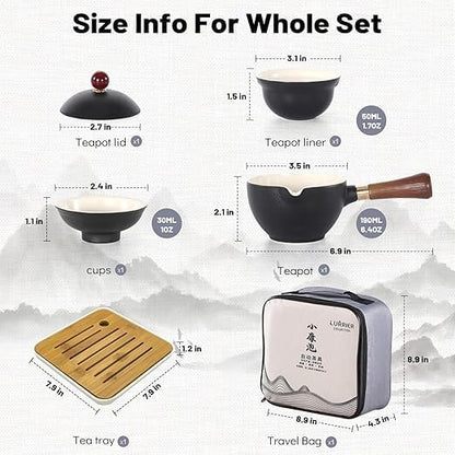 LURRIER Porcelain Chinese Gongfu Tea Set, Portable Teapot Set - Image 2