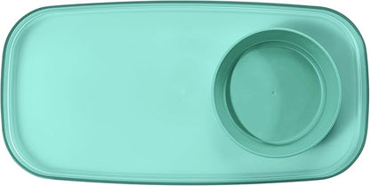 madesmart dipware Small Serving Plate, Stackable & Removable Dip Bowl for Salsa, Queso, Salad, Olives, Dishwasher & Microwave Safe, Multipurpose Plate & Bowl, Teal