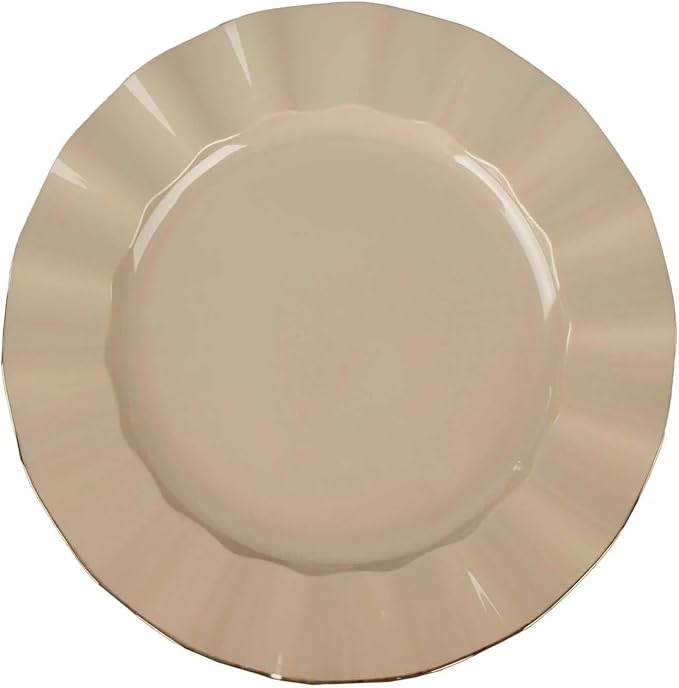 Efavormart 11" Dinner Plates – Set of 10 Plastic Taupe Round Disposable Plates - Image 7