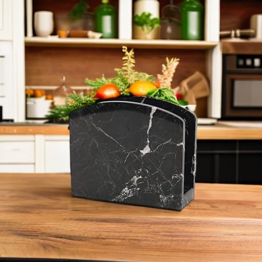 Radicaln Marble Napkin Holder 5.5" Inch Black Handmade Serviette Holder - Image 5