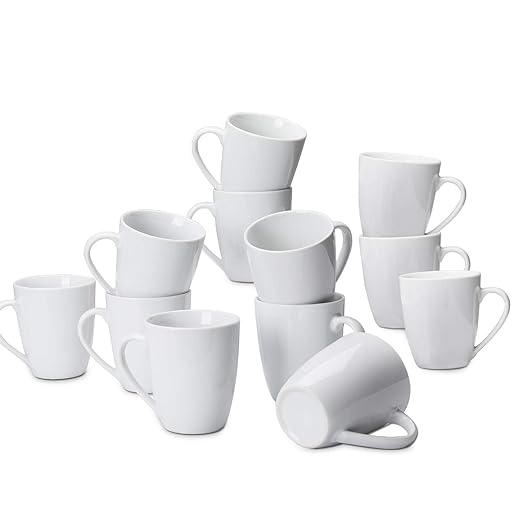 Amazon Basics Porcelain Heat Resistant Coffee Mugs, Microwave and Oven Safe by AmazonBasics