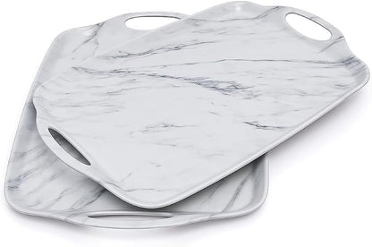 TP Melamine Serving Trays with Handles, 17” x 12”, Serving platters by TastePrime