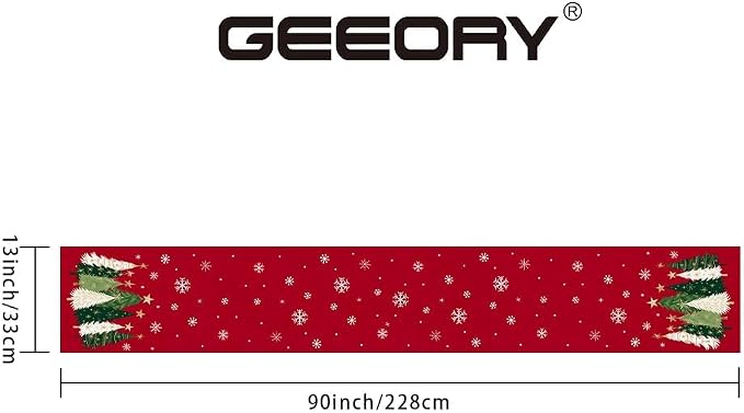 Christmas Table Runner 13x90 Inch, Xmas Trees Snowflakes Holiday Decorative - Image 6