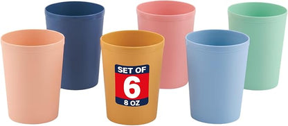 MASTERCOOK 6 Pcs. Small Reusable Cups –8 oz Unbreakable Drinking Glasses by Unknown