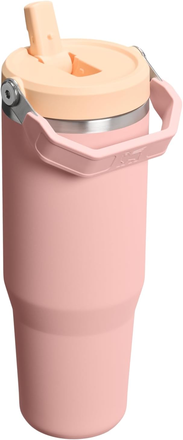 STANLEY IceFlow 2.0 Flip Straw Tumbler, 30 oz, Peach Rose | Easy Carry Handle | - Image 3