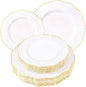 60pcs White and Gold Plastic Plates by WDF