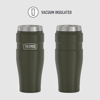 THERMOS Stainless King Vacuum-Insulated Travel Tumbler, 16 Ounce, Army Green - Image 2