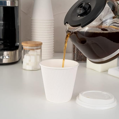 Restaurantware 8 Ounce Double Wall Disposable Coffee Cups, 500 Insulated White - Image 10