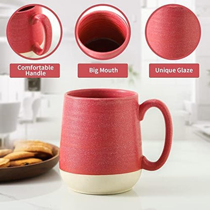 HASENSE 15 Ounce Porcelain Coffee Mugs Set of 4 - Image 4