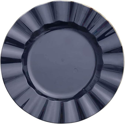 Efavormart 9" Salad Plates – Set of 10 Plastic Navy Blue Round Disposable Plates - Image 6