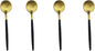 Black Gold Flatware, Royal 4 Piece Matte Black Handle 18/10 Stainless Steel by Unknown