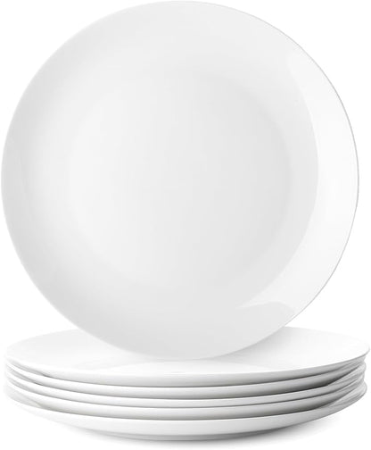 BTaT- White Porcelain Dinner Plates, 10.5 Inch, Porcelain Plates Sets by BrewToATea