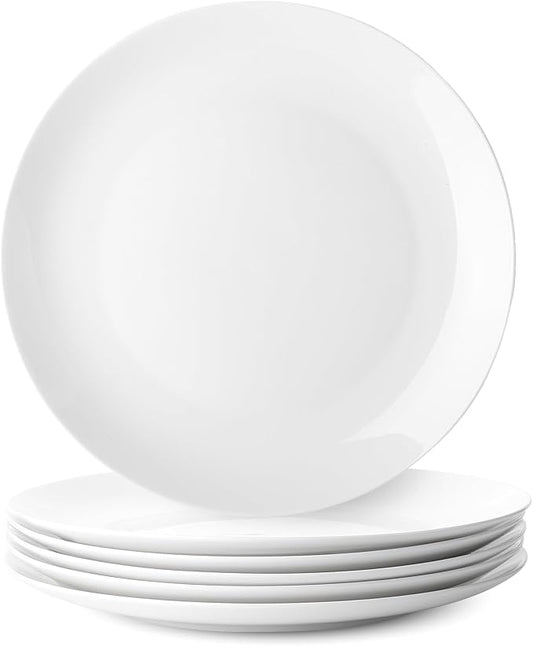BTaT- White Porcelain Dinner Plates, 10.5 Inch, Porcelain Plates Sets by BrewToATea