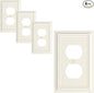 4-Pack Duplex Outlet Cover Plate, Decorative Light Almond Switch Plates and Outlet Covers, Natural Bamboo Fiber Wall Plates for Electrical Outlets, 1 Gang Receptacle Cover, Corrosion Resistant