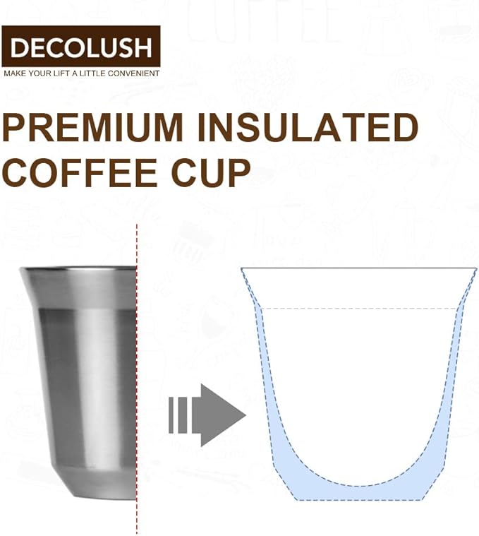 75mL Stainless Steel Espresso Cups - Image 2