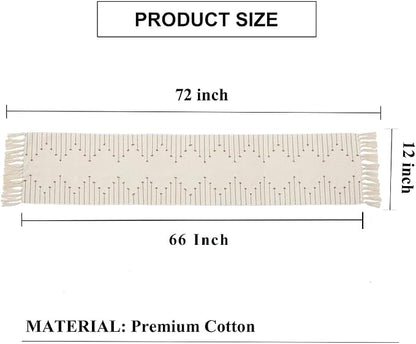 Table Runner 72 Inches Long, Boho Style - Image 2