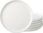 AmorArc Ceramic Dinner Plates Set of 6, Wavy Rim 10.25 Inch Stoneware Dish Set, Dinnerware Plates for Kitchen-Microwave&Dishwasher Safe, Scratch Resistant-Reactive Glaze Matte White
