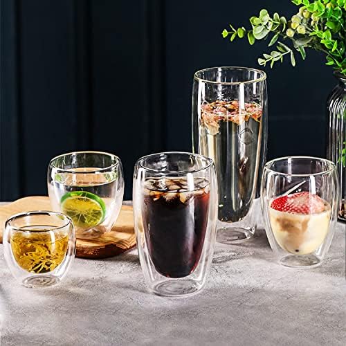Asng Glass Coffee Mugs, Double Wall Insulated Thermal Cups Drinking Glasses - Image 6