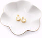 HANKOR 4.7 inch Small Ring Dish, Ceramic Jewelry Holder Tray, White Catch All Trinket Bowl for Keys Rings Earrings