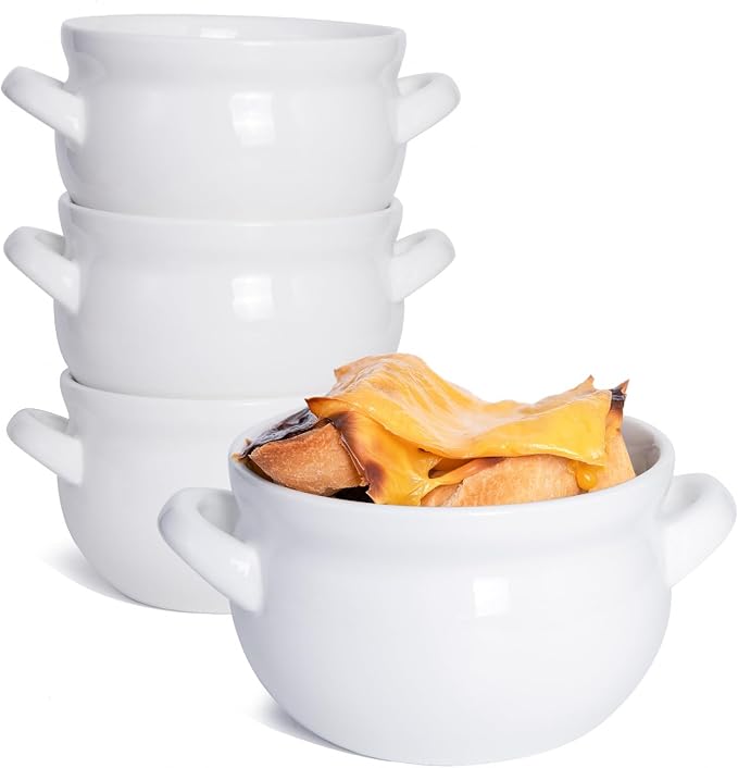 Vumdua Soup Bowls with Handles, 16 Oz Ceramic French Onion Soup Bowls by Vumdua